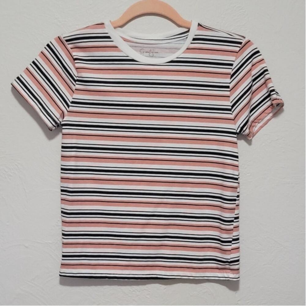 Jessica Simpson Girls Large (12) Short Sleeve Striped T-Shirt